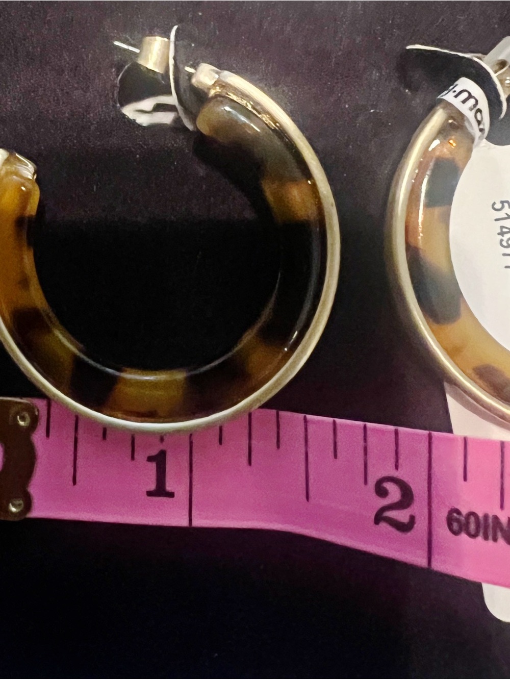 Lucky Brand Tortoise-Gold Tone 1.5” Hoop Earrings - Picture 4 of 6